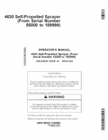 John Deere 4630 pulvérisateur automoteur pdf manuel d'utilisation - John Deere manuels