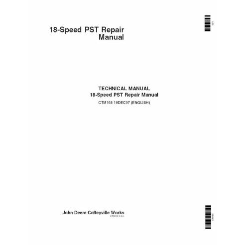 John Deere Boîtes de vitesses PST 18 vitesses pdf manuel de réparation - John Deere manuels - JD-CTM168-EN