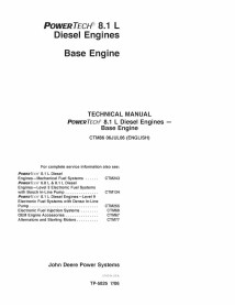 Manual técnico em PDF do motor diesel John Deere POWERTECH 8.1 L 6081xxx CTM86 (CTM86)