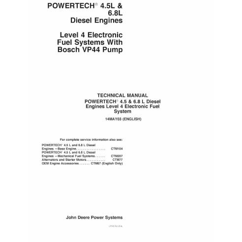 John Deere POWERTECH 4.5 & 6.8 L Level 4 Electronic Fuel System 6068x Diesel engine pdf technical manual  - John Deere manual...