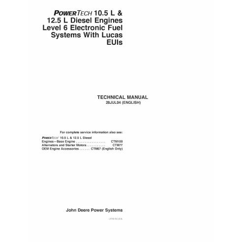 John Deere POWERTECH 10.5 L & 12.5 L 6105Hx, 6125Hx, 6125Ax Diesel Level 6 engine pdf technical manual  - John Deere manuals ...