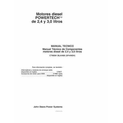 Manual técnico John Deere 2.4L e 3.0L Diesel pdf ES - John Deere manuais - JD-CTM304-ES
