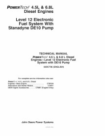 John Deere POWERTECH 4.5L y 6.8L Nivel 12 Sistema de combustible electrónico con bomba Stanadyne DE10 Motor diesel pdf manual...