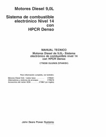 John Deere PowerTech Plus 9.0L Nível 14 Sistema Eletrônico de Combustível Com Motor Diesel Denso HPCR pdf manual técnico ES -...