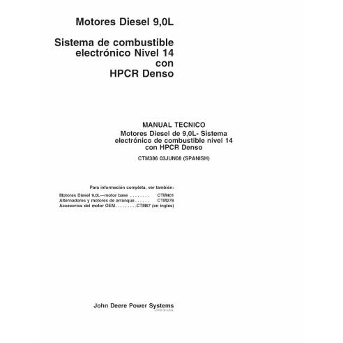John Deere PowerTech Plus 9.0L Nivel 14 Sistema electrónico de combustible con motor Denso HPCR Diesel pdf manual técnico ES ...
