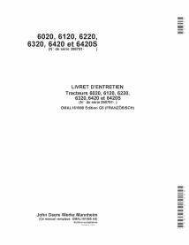 John Deere 6020, 6120, 6220, 6320, 6420 et 6420S SN 398790- manuel d'utilisation du tracteur pdf FR - John Deere manuels - JD...