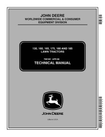 John Deere 130, 160, 165, 175, 180, 185 lawn tractor pdf technical manual  - John Deere manuals - JD-TM1351-EN