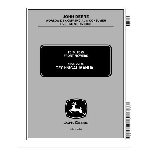 John Deere F510, F525 cortacésped frontal pdf manual técnico - John Deere manuales - JD-TM1475-EN
