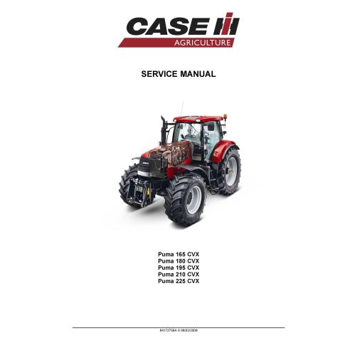 Case IH Puma 165, 180, 195, 210, 225 CVX tracteur manuel d'entretien pdf - Cas IH manuels - CASE-84172758A