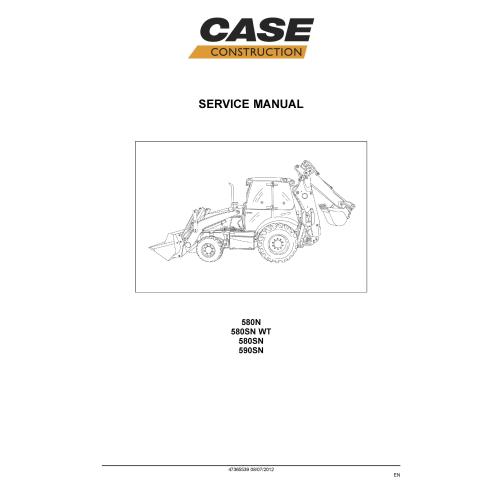 Manual de serviço da retroescavadeira Case 580N, 580SN, 590SN Tier 3 pdf - Caso manuais - CASE-47365539