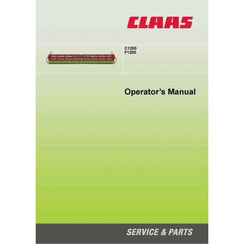Manual do operador da plataforma Claas C1200, F1200 - Claas manuais - CLA-2946092