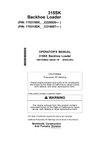 John Deere 315SK retroexcavadora cargador pdf manual del operador - John Deere manuales - JD-OMT305682