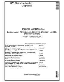 TM12471 Minicarregadeira John Deere 315SK pdf operação e teste manual técnico