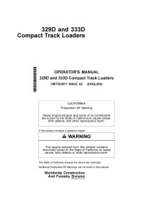 John Deere 329D, 333D minicargador pdf manual del operador - John Deere manuales - JD-OMT253017