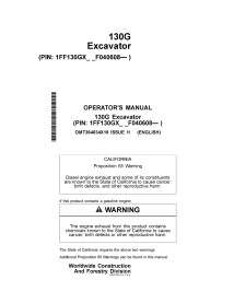 JD-OMT364034X19 John Deere 130G excavator operator's manual (OMT364034X19)