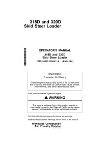 John Deere 318D, 320D minicarregadeira pdf manual do operador - John Deere manuais - JD-OMT253020