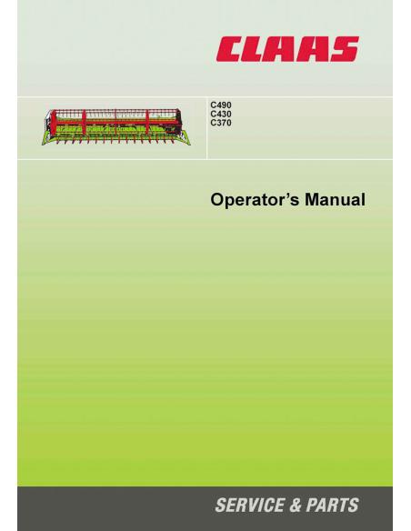 CLA-2949791 Manual do operador da plataforma Claas C490, C430, C370