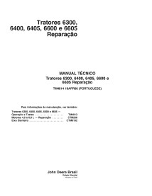 John Deere 6300, 6400, 6405, 6600, 6605 tractor pdf manual técnico de reparación PT - John Deere manuales - JD-4814-PT