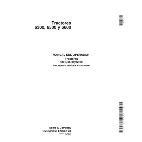John Deere 6300, 6500, 6600 trator pdf manual do operador ES - John Deere manuais - JD-OMCQ26565-ES
