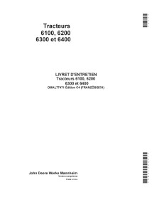 John Deere 6100, 6200, 6300, 6400 trator pdf manual do operador FR - John Deere manuais - JD-OMAL77471-FR