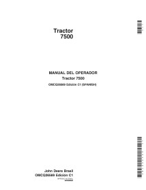 John Deere 7500 tractor pdf manual del operador ES - John Deere manuales - JD-OMCQ26569-ES