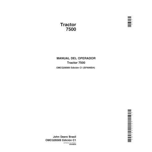 John Deere trator 7500 pdf manual do operador ES - John Deere manuais - JD-OMCQ26569-ES