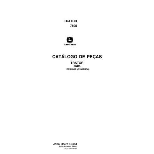 John Deere 7505 tracteur pdf catalogue de pièces PT - John Deere manuels - JD-PC9196-PT