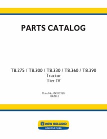 New Holland T8.275, T8.300, T8.330, T8.360, T8.390 Tier IV tractor catálogo de piezas en pdf - New Holland Construcción manua...