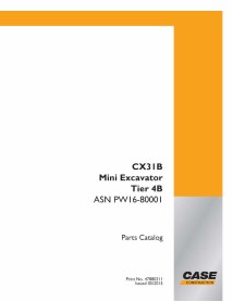 Catalogue de pièces pour mini-pelle Case CX31B Tier 4B pdf - Cas manuels - CASE-47880311