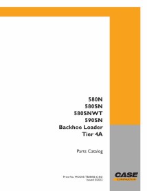 Case 580N, 580SN, 580SNWT, 590SN Tier 4A retroescavadeira pdf catálogo de peças - Caso manuais - CASE-MOD-B-TB28-82-C-BU