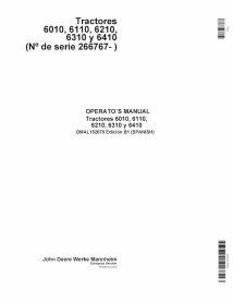 John Deere 6010, 6110, 6210, 6310, 6410 tracteur pdf manuel d'utilisation ES - John Deere manuels - JD-OMAL152879-ES