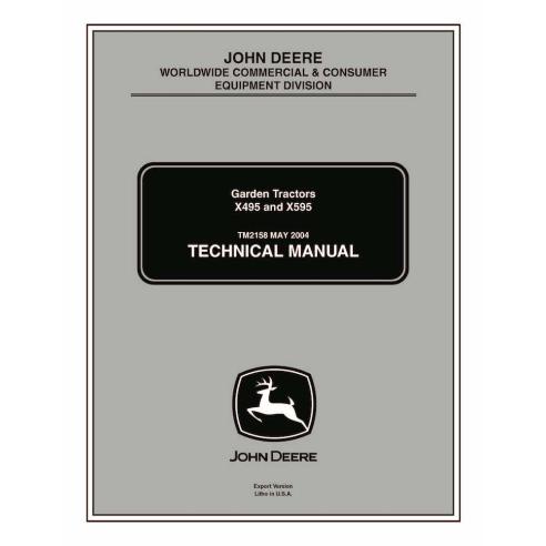 John Deere X495, X595 trator utilitário compacto pdf manual técnico - John Deere manuais - JD-TM2158