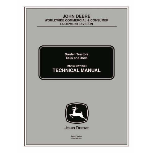 TM2158 Manuel technique du tracteur utilitaire compact John Deere X495, X595 (TM2158)