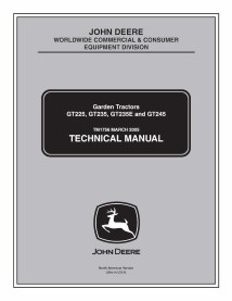 TM1756 Manual técnico de los tractores cortacésped John Deere GT225, GT235, GT235E y GT245 (TM1756)