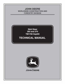 John Deere 260, 270 skid steer loader pdf technical manual  - John Deere manuals - JD-TM1780