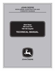 TM1780 John Deere 260, 270 minicarregadeira pdf manual técnico