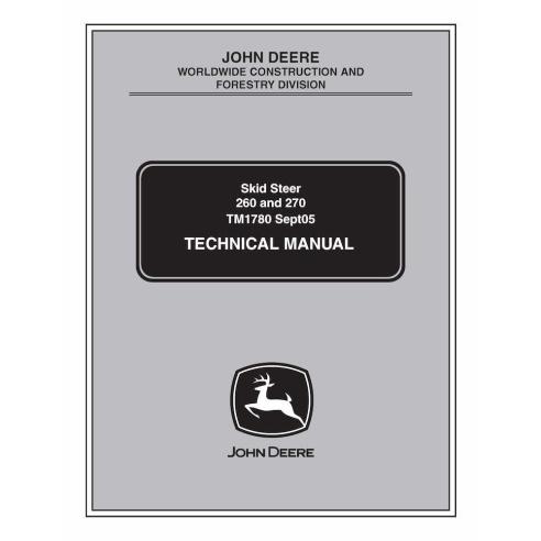 John Deere 260, 270 cargador de dirección deslizante pdf manual técnico - John Deere manuales - JD-TM1780