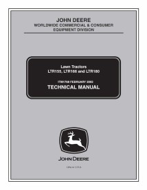 John Deere LTR155, LTR166 et LTR180 tracteur de pelouse pdf manuel technique - John Deere manuels - JD-TM1768