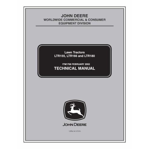 John Deere LTR155, LTR166 y LTR180 tractor de césped manual técnico pdf - John Deere manuales - JD-TM1768
