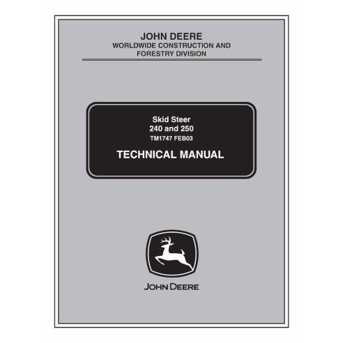 John Deere 240, 250 cargador de dirección deslizante pdf manual técnico - John Deere manuales - JD-TM1747