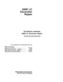 John Deere 690E LC escavadeira pdf manual técnico de reparo - John Deere manuais - JD-TM1509-EN