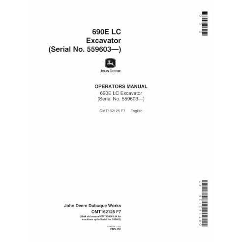 John Deere 690E LC escavadeira pdf manual do operador - John Deere manuais - JD-OMT162125