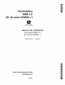 John Deere 690E LC escavadeira pdf manual do operador - John Deere manuais - JD-OMT162126-ES