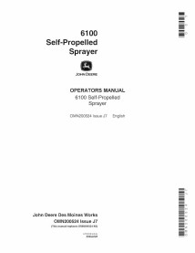 John Deere 6100 self-propelled sprayer pdf operator's manual  - John Deere manuals - JD-OMN200524