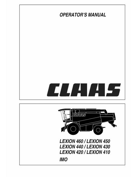 CLA-2985890 Claas Lexion 410, 420, 430, 440, 450, 460 IMO Manual do operador da colheitadeira