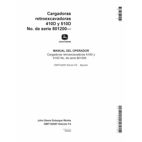 John Deere 410D, 510D retroescavadeira pdf manual do operador ES - John Deere manuais - JD-OMT152597-ES