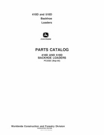 John Deere 410D, 510D backhoe loader pdf parts catalog  - John Deere manuals - JD-PC2322