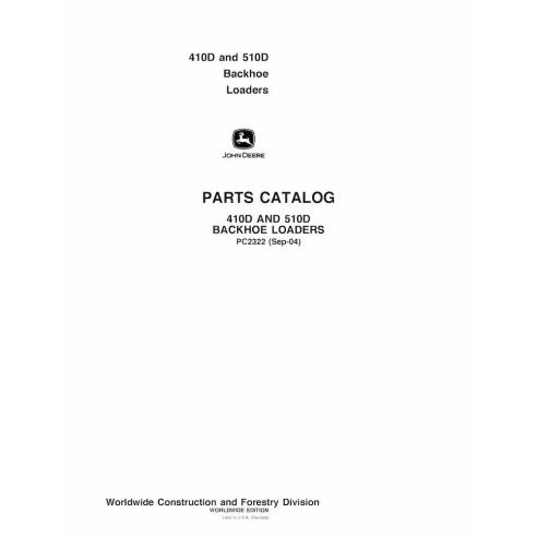 John Deere 410D, 510D retroescavadeira pdf catálogo de peças - John Deere manuais - JD-PC2322