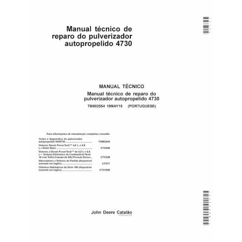 John Deere 4730 pulvérisateur pdf réparation manuel technique PT - John Deere manuels - JD-TM802554-PT