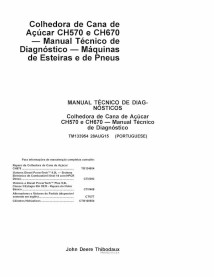 Colheitadeira de cana John Deere CH570, CH670 pdf manual técnico de diagnóstico PT - John Deere manuais - JD-TM133954-PT